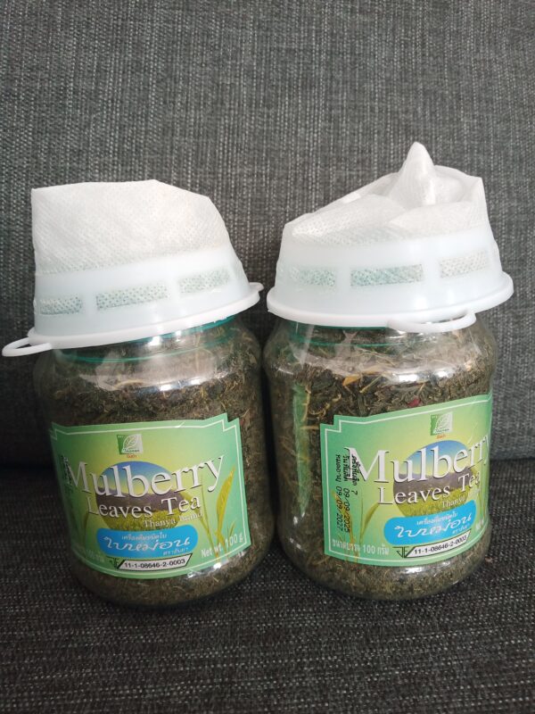 2 burkar Äkta Mullbärste i lös vikt 200 gram med tefilter